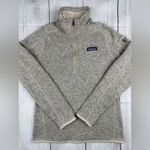 VGC! Patagonia Better Sweater Fleece Jacket 1/4 Zip Birch White Sz Small Women’s